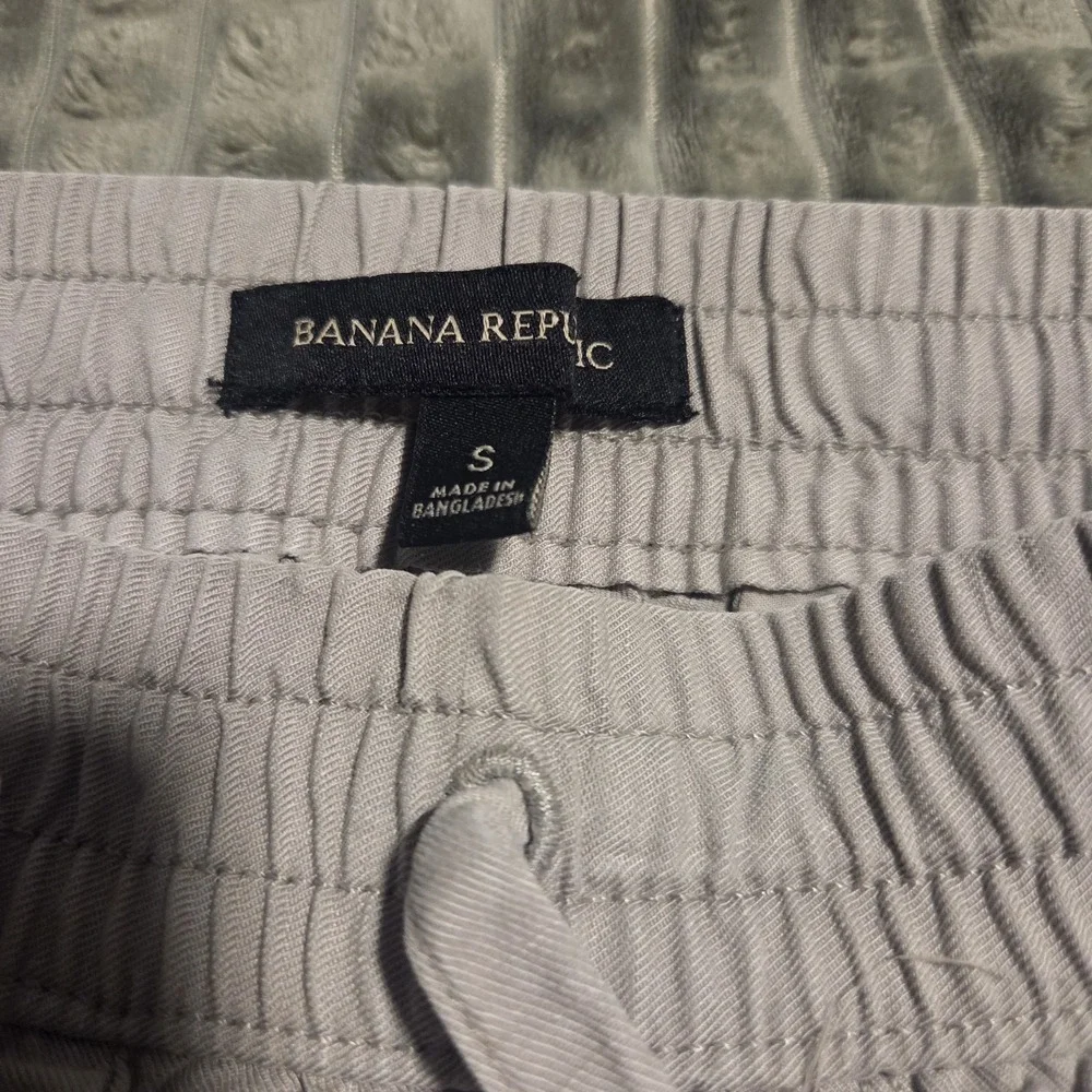 Banana Republic Linen Blend Cargo Jogger Pants Size S Oatmeal Taupe Minimalist